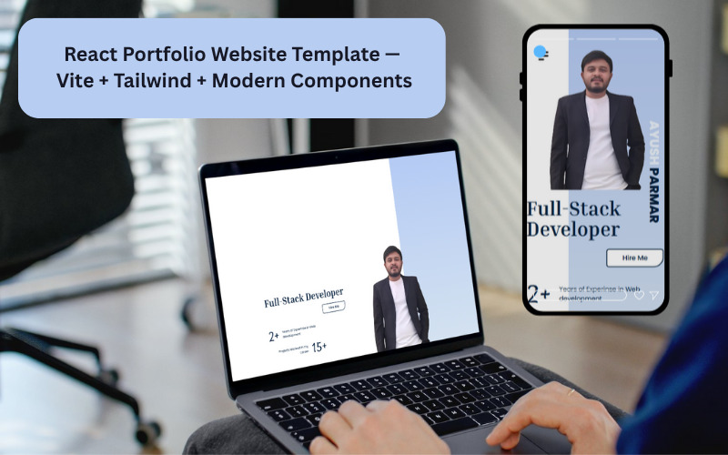 React Portfolio Website Template — Vite + Tailwind + Moderne Componenten - Features Image 1