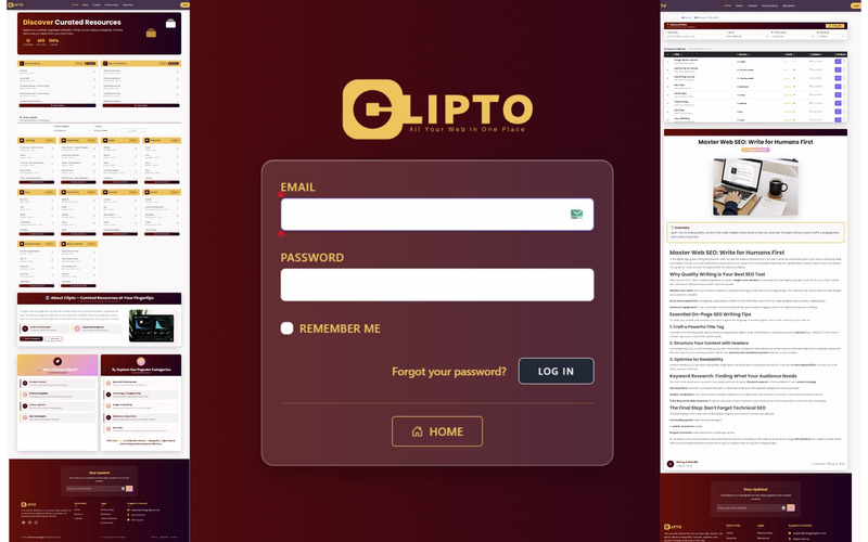 Clipto – Alles-in-één samengestelde webbronnenportaal-inlogsysteemsjabloon - Features Image 1