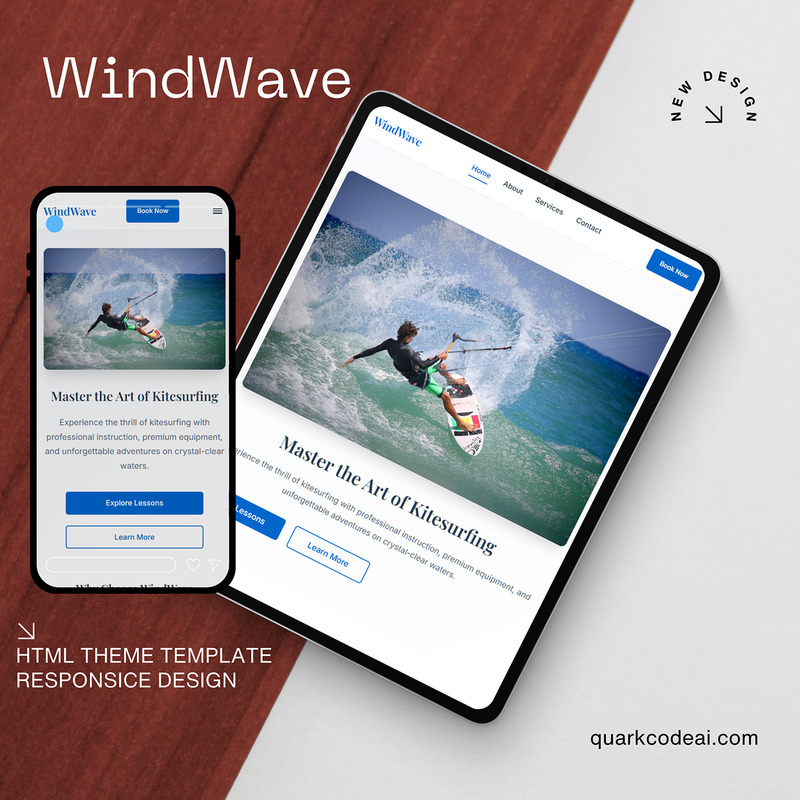 Modello di sito web per il kitesurf WindWave - Caratteristiche Immagine 1