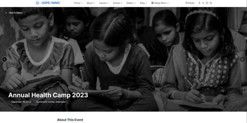 HopeWing – Charity and NGO React Tailwind UI Template - Features Image 2