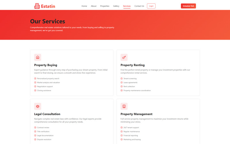 Estatin - Modello React per la gestione immobiliare - Caratteristiche Immagine 5