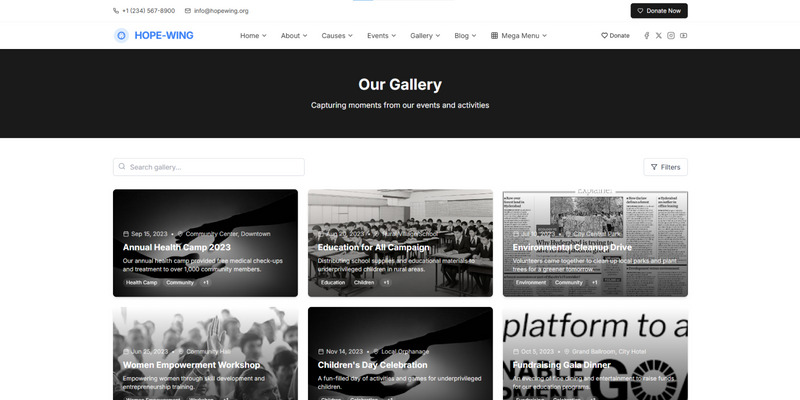 HopeWing – Charity and NGO React Tailwind UI Template - Features Image 3