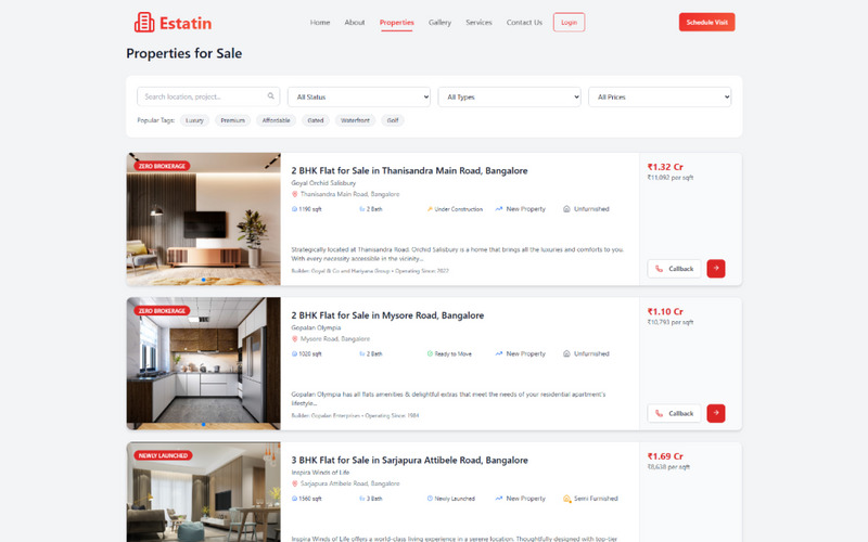 Estatin - Modello React per la gestione immobiliare - Caratteristiche Immagine 3