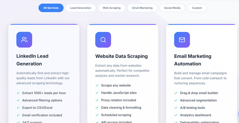 Automation Business Dashboard - React.js SaaS Platform with Lead Gen & Email Marketing - Features Image 1
