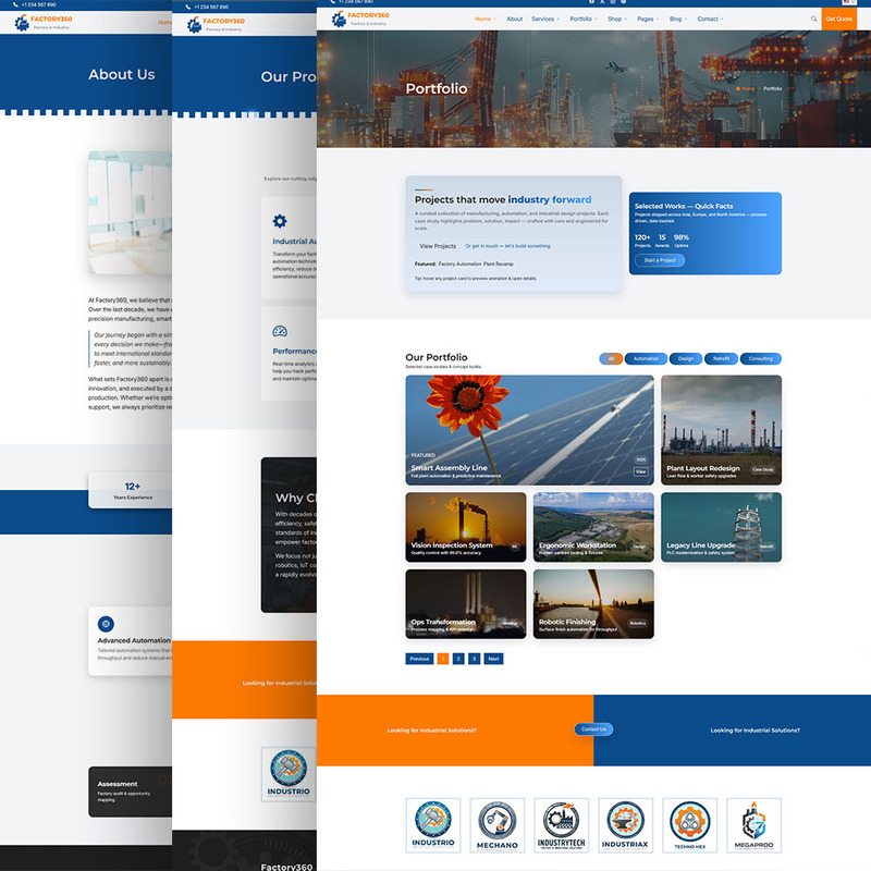 Factory360 – Багатоцільовий шаблон HTML5 для промисловості та фабрики - Features Image 2