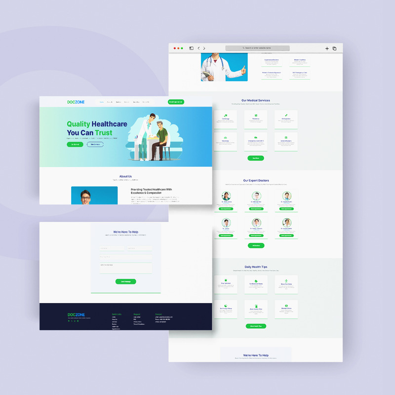 DocZone – Figma UI-mall för sjukvård och sjukhus - Features Image 1
