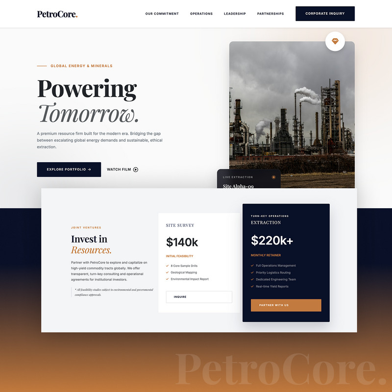 PetroCore - Industrial Oil, Gas and Energy Mining Corporate Responsive HTML5 Template - Features Image 1