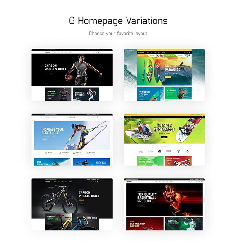 TM Ygobig - Sportbekleidung & Accessoires Prestashop Theme - Eigenschaften Bild 1