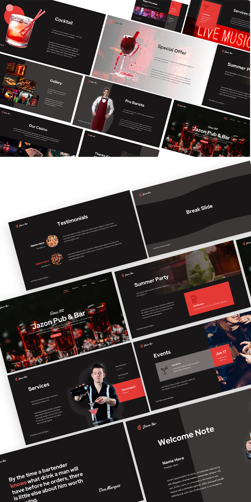Pub & Bar Powerpoint Template - Features Image 1