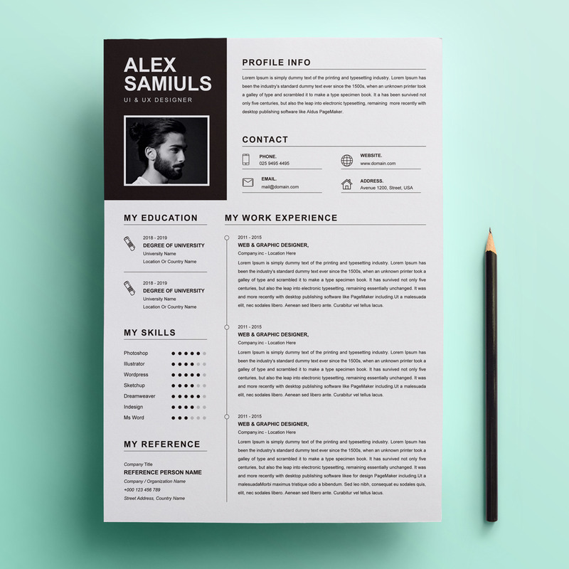 Alex Samiuls - modelo de currículo para impressão do UX / UI Designer - Features Image 1