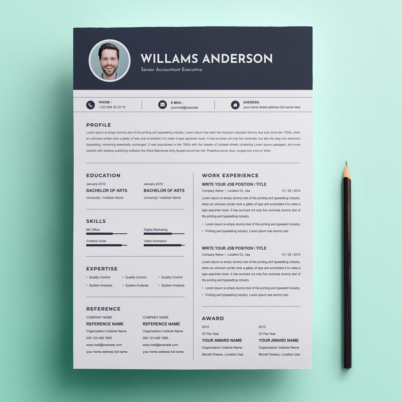 Williams Anderson - Resume Template Design - Features Image 1