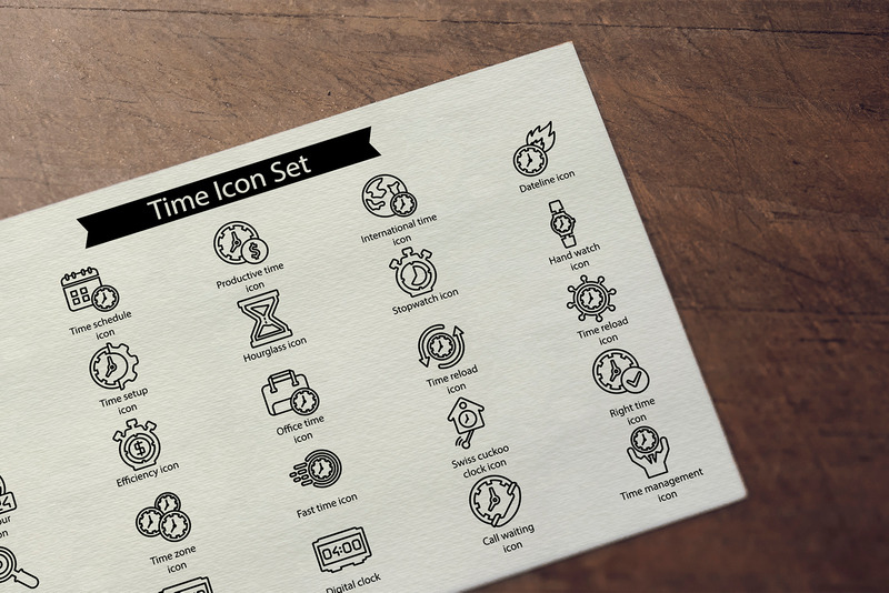 Шаблон набора иконок для расписания времени - Features Image 1
