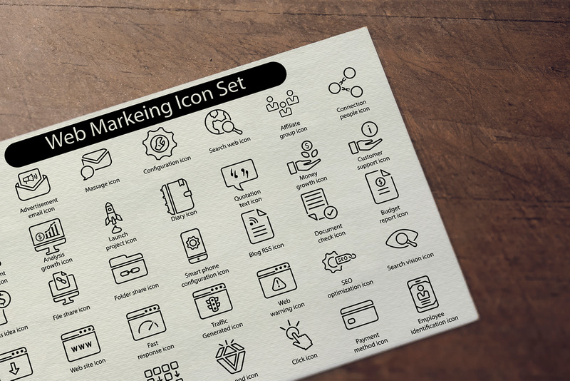 Web Markeing Line Icon Set - Features Image 1