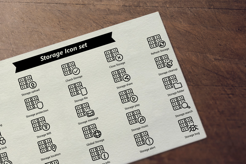 Storage Line Icon Set Template - Features Image 1