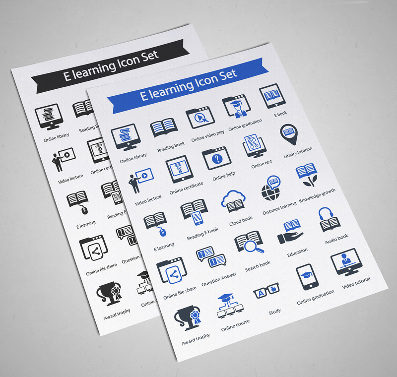 E Learning Iconset template - Features Image 1