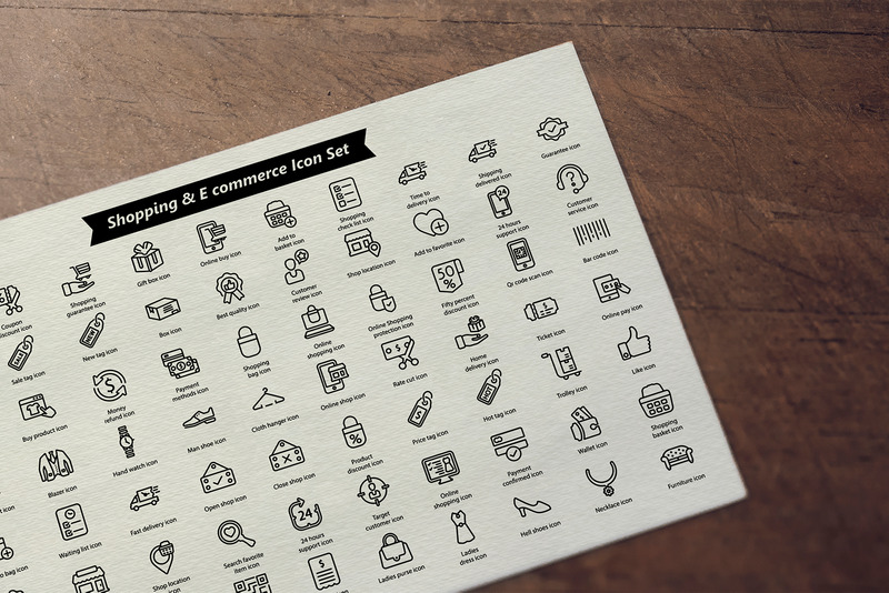 Shopping And E commerce Line Icon Set - Features Image 1