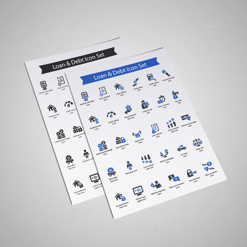 Loan And Debt Icon Set Template - Features Image 1