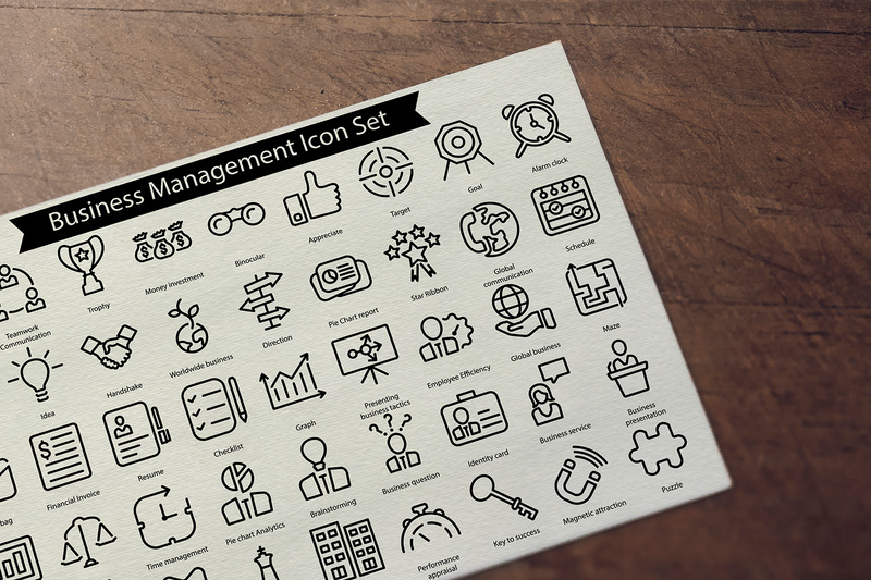 Business Management Line Icon Set - Features Image 1