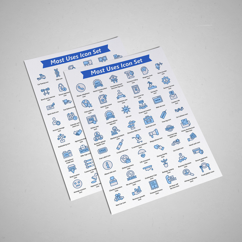 De meeste toepassingen platte icon set sjabloon - Features Image 1