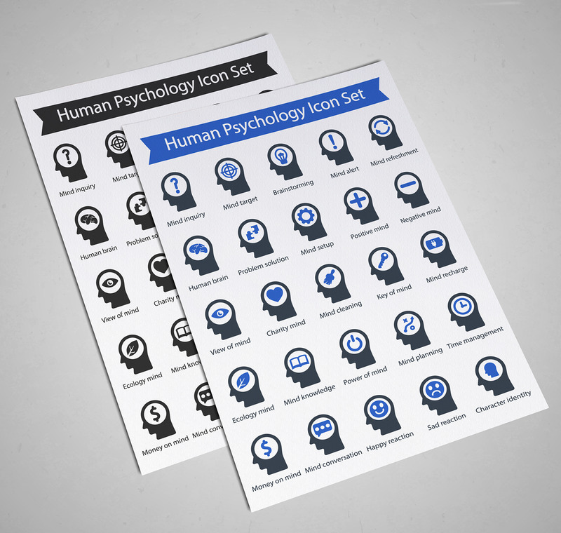 Mänsklig psykologi ikoner mall - Features Image 1