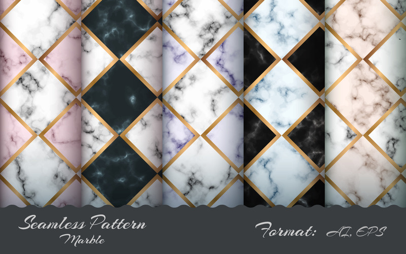 Set Marble Texture Seamless Pattern, Graphics Pattern - Features Image 1