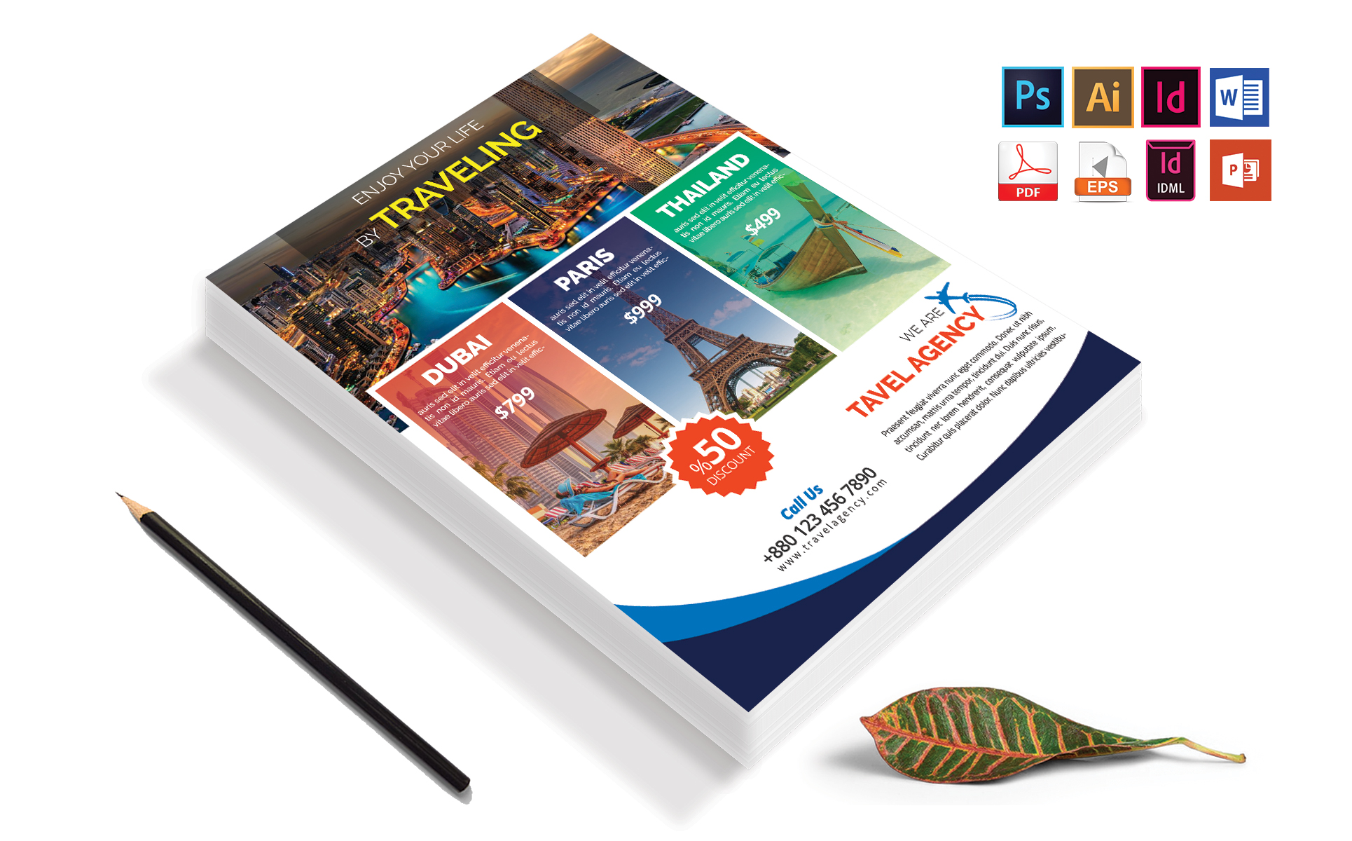 Download Фирменный стиль "Travels & Tours Flyer Vol-02 - Corporate Identity Template" / Travels & Tours Flyer Vol-02 - Corporate Identity Template - Фирменный стиль travel,tour,flyer,travel-flyer,tourism,travelism,thailand,seychelles,phuket,kashmir,london,psd,template,print,brochure,download,canada