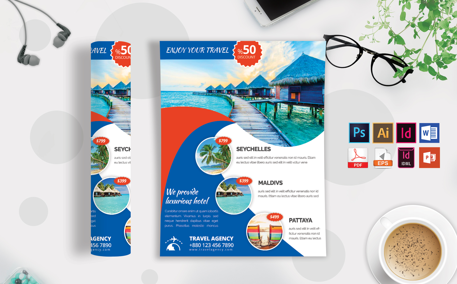 Download Фирменный стиль "Travels & Tours Flyer Vol-08 - Corporate Identity Template" / Travels & Tours Flyer Vol-08 - Corporate Identity Template - Фирменный стиль travel,tour,flyer,travel-flyer,tourism,travelism,thailand,seychelles,phuket,kashmir,london,psd,template,print,brochure,download,canada