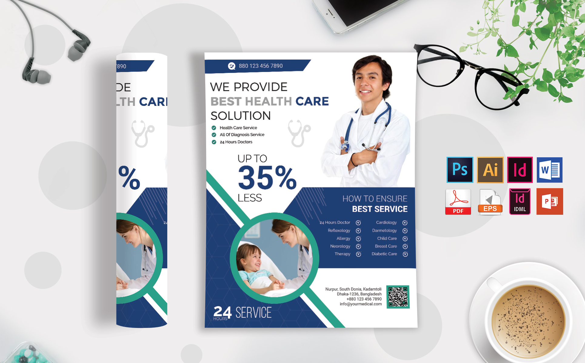 Download Фирменный стиль "Doctor & Medical Flyer Vol-02 - Corporate Identity Template" / Doctor & Medical Flyer Vol-02 - Corporate Identity Template - Фирменный стиль doctor,medical,hospital,clinic,health,care,child-care,mother-care,diabetic-care,neorology,cardiology,allergy,therapy,doctor-flyer,medical-flyer,hospital-flyer