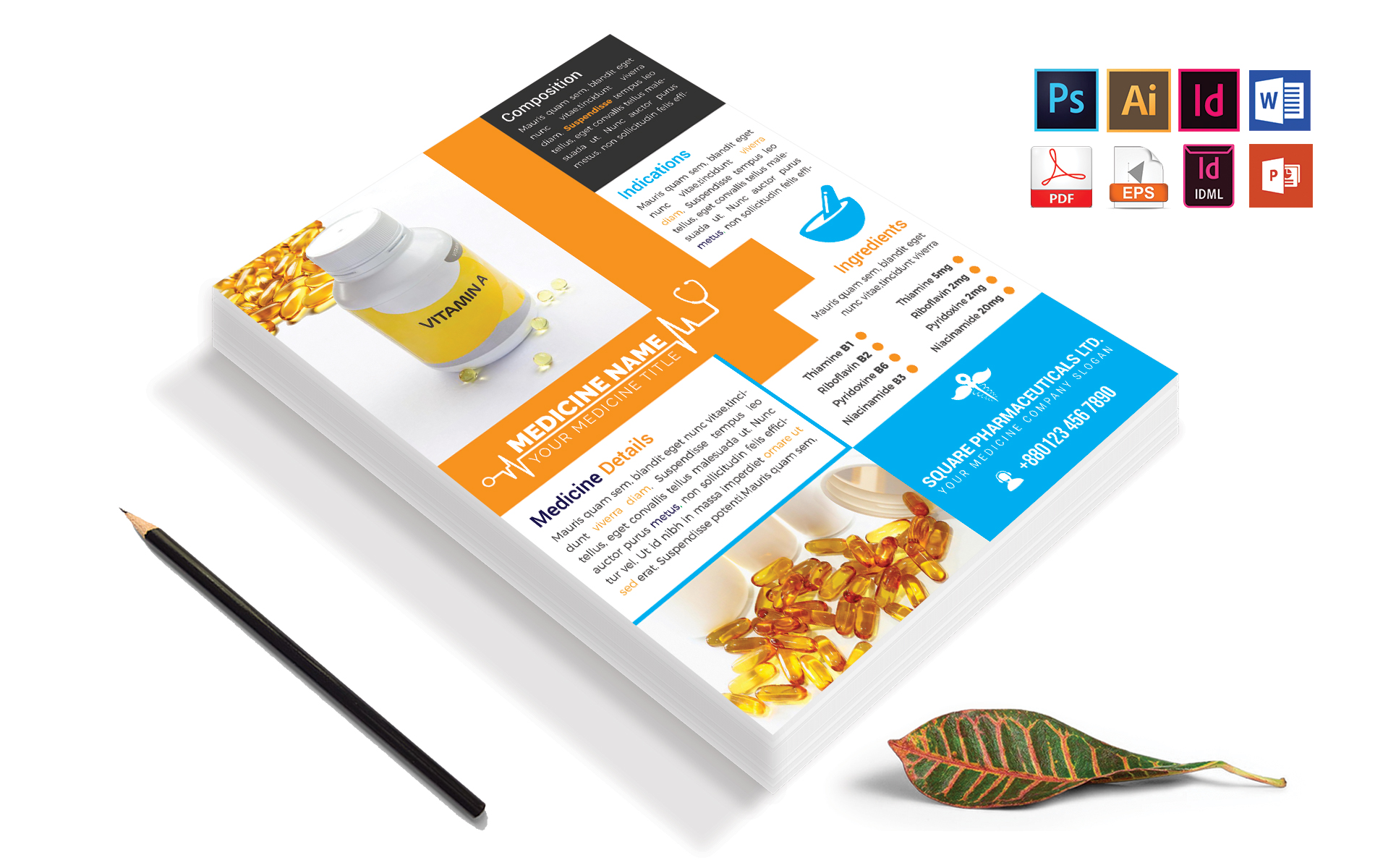 Download Фирменный стиль "Medicine Promotional Flyer Vol-01 - Corporate Identity Template" / Medicine Promotional Flyer Vol-01 - Corporate Identity Template - Фирменный стиль medicine,pharmacy,pharmaceuticals,flyer,poster,psd,eps,vector,indesign,doc,file,ms,word,pdf,editable,free,download,promotional,dl,doctor