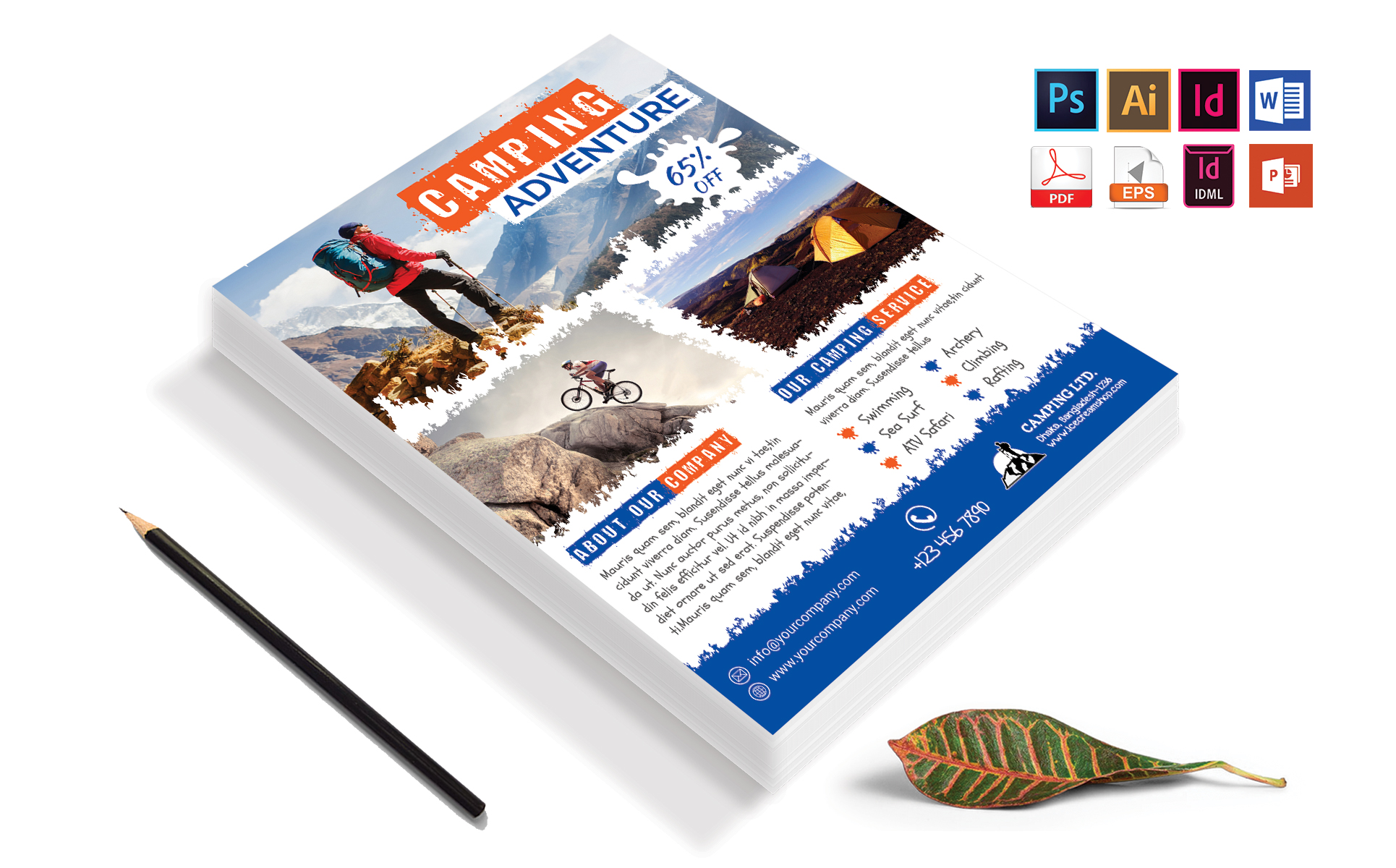 Download Фирменный стиль "Camping Adventure Flyer Vol-02 - Corporate Identity Template" / Camping Adventure Flyer Vol-02 - Corporate Identity Template - Фирменный стиль camp,camping,adventure,tour,travel,hill,surfing,jumping,flyer,poster,mountain,forest,sea,beach