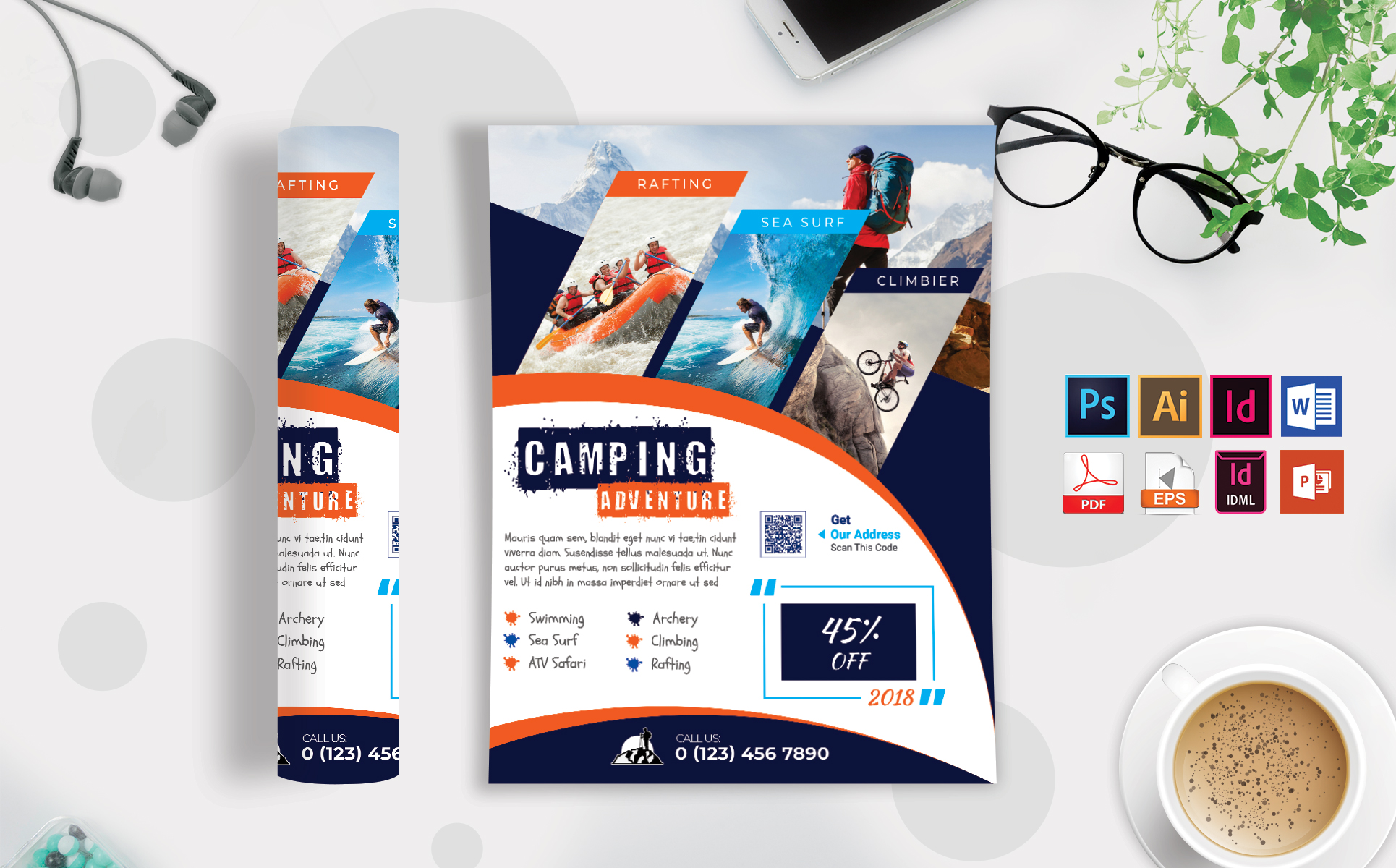 Download Фирменный стиль "Camping Adventure Flyer Vol-03 - Corporate Identity Template" / Camping Adventure Flyer Vol-03 - Corporate Identity Template - Фирменный стиль camp,camping,adventure,tour,travel,hill,surfing,jumping,flyer,poster,mountain,forest,sea,beach