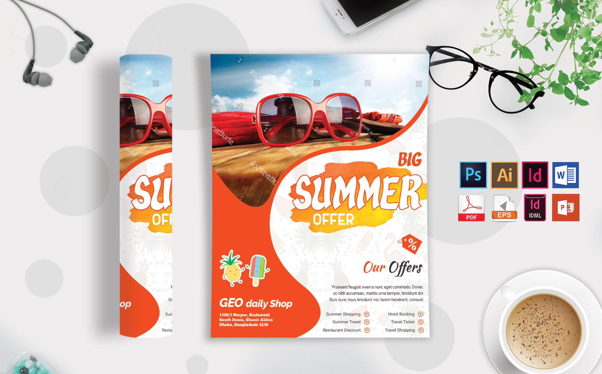 Download Фирменный стиль "Summer Sale Flyer Vol-03 - Corporate Identity Template" / Summer Sale Flyer Vol-03 - Corporate Identity Template - Фирменный стиль summer,sale,discount,offer,flyer,poster,tour,travel,psd,eps,indesign,ms,word,powerpoint,idml,vector,pdf,print,template,ready