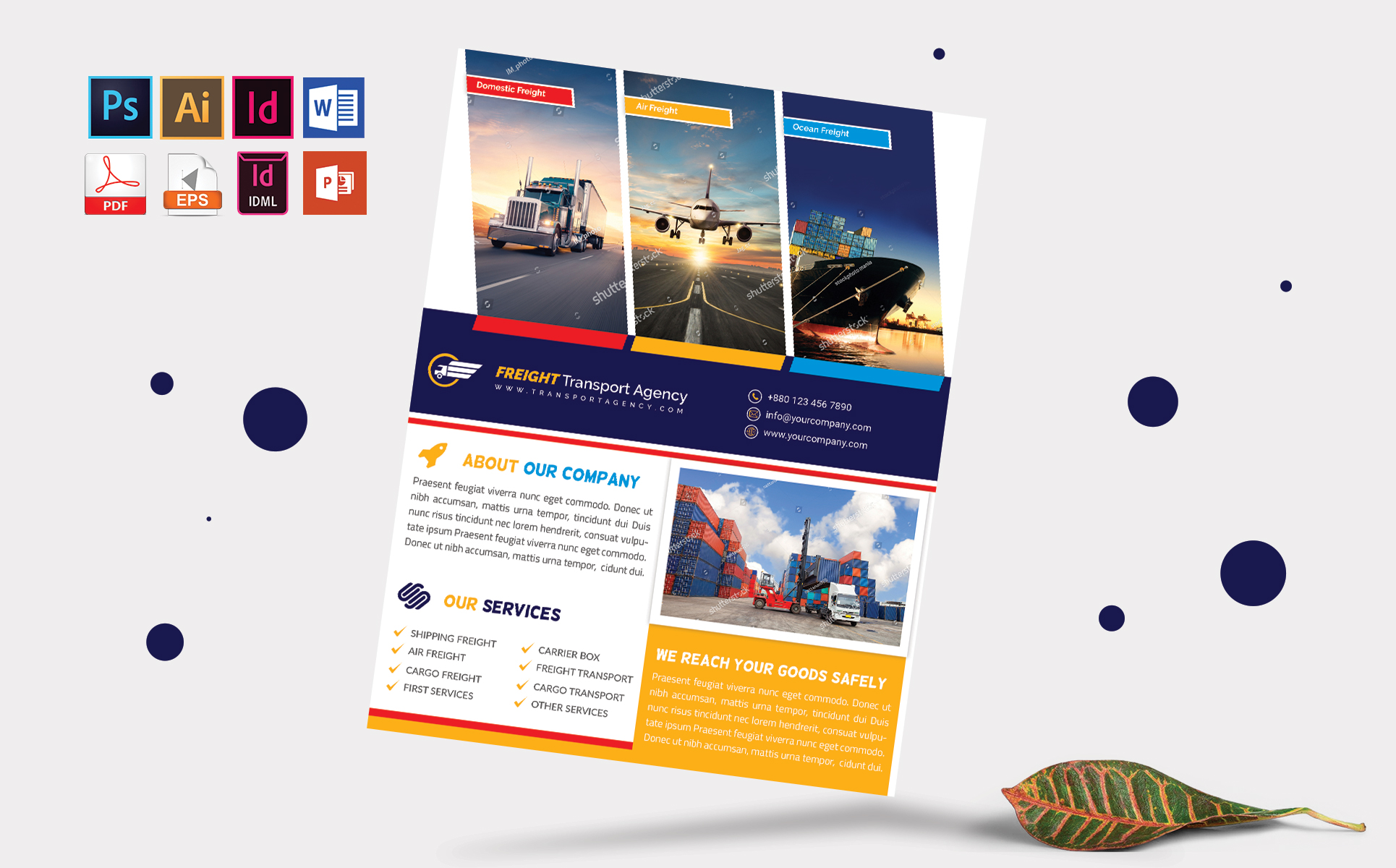 Download Фирменный стиль "Freight Transport Agency Flyer Vol-01 - Corporate Identity Template" / Freight Transport Agency Flyer Vol-01 - Corporate Identity Template - Фирменный стиль transport,agency,freight,transit,truck,service,courier,flyer,poster,air,sheep,cargo