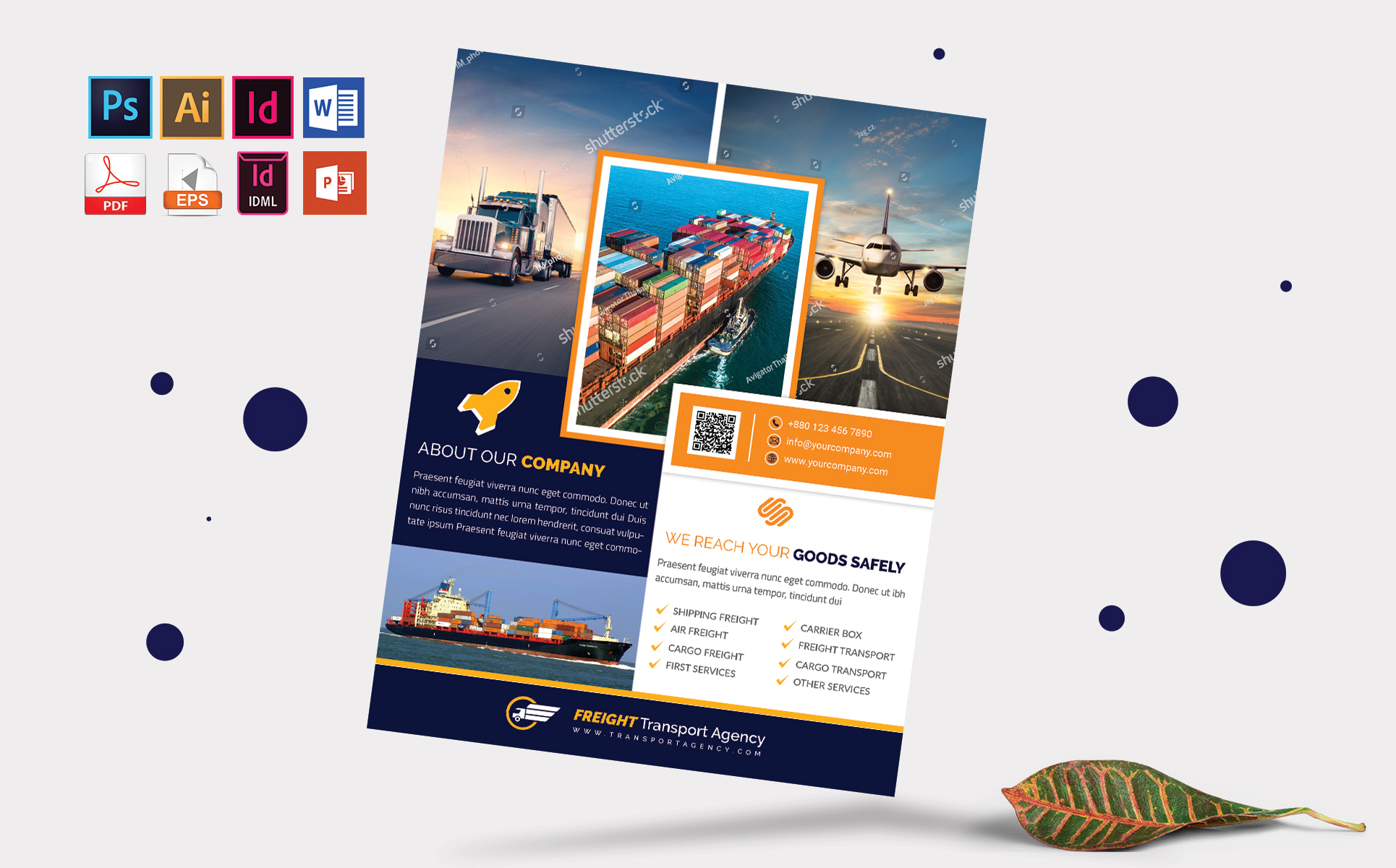Download Фирменный стиль "Freight Transport Agency Flyer Vol-02 - Corporate Identity Template" / Freight Transport Agency Flyer Vol-02 - Corporate Identity Template - Фирменный стиль transport,agency,freight,transit,truck,service,courier,flyer,poster,air,sheep,cargo