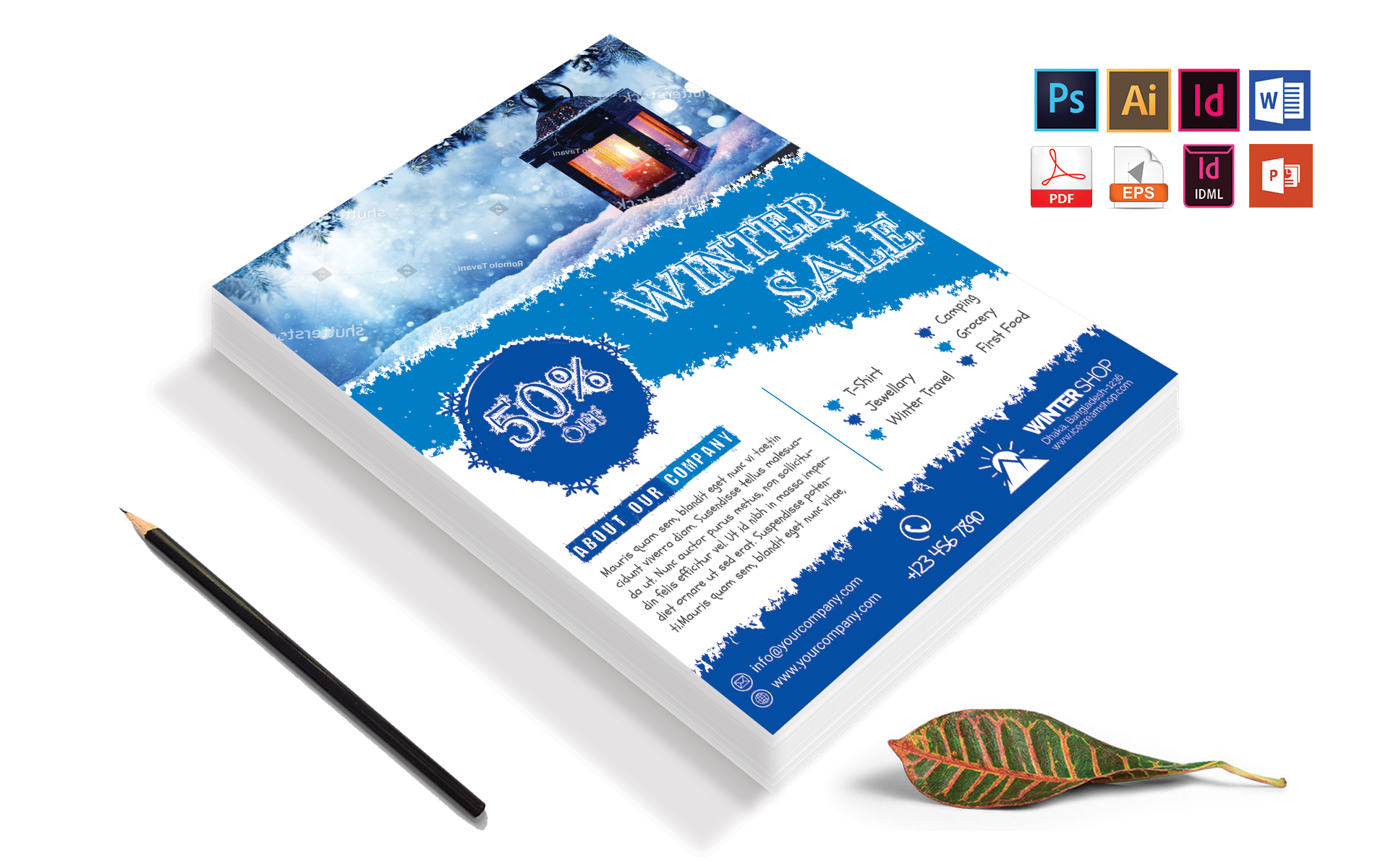 Download Фирменный стиль "Winter Sale Flyer Vol-01 - Corporate Identity Template" / Winter Sale Flyer Vol-01 - Corporate Identity Template - Фирменный стиль winter,ice,winter-flyer,winter-sale,winter-discount,flyer,poster,winter-offer,cold,winter-poster,sale,offer,discount