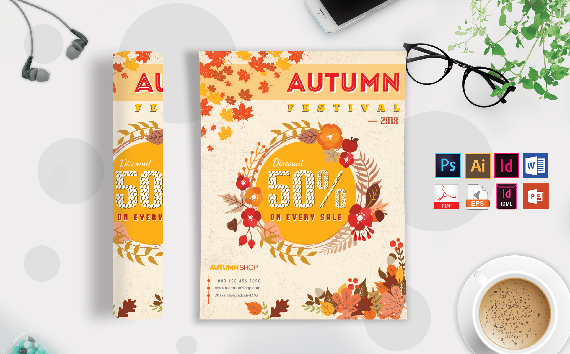 Download Фирменный стиль "Autumn Fall Sale Flyer Vol-01 - Corporate Identity Template" / Autumn Fall Sale Flyer Vol-01 - Corporate Identity Template - Фирменный стиль flyer,doc,indesign,psd,indd,eps,vector,autumn,fall,autumn-festival,fall-festival,autumn-fall-flyer,business,shop-discount,festival-flyer,poster,shop,autumn-shop,fall-shop