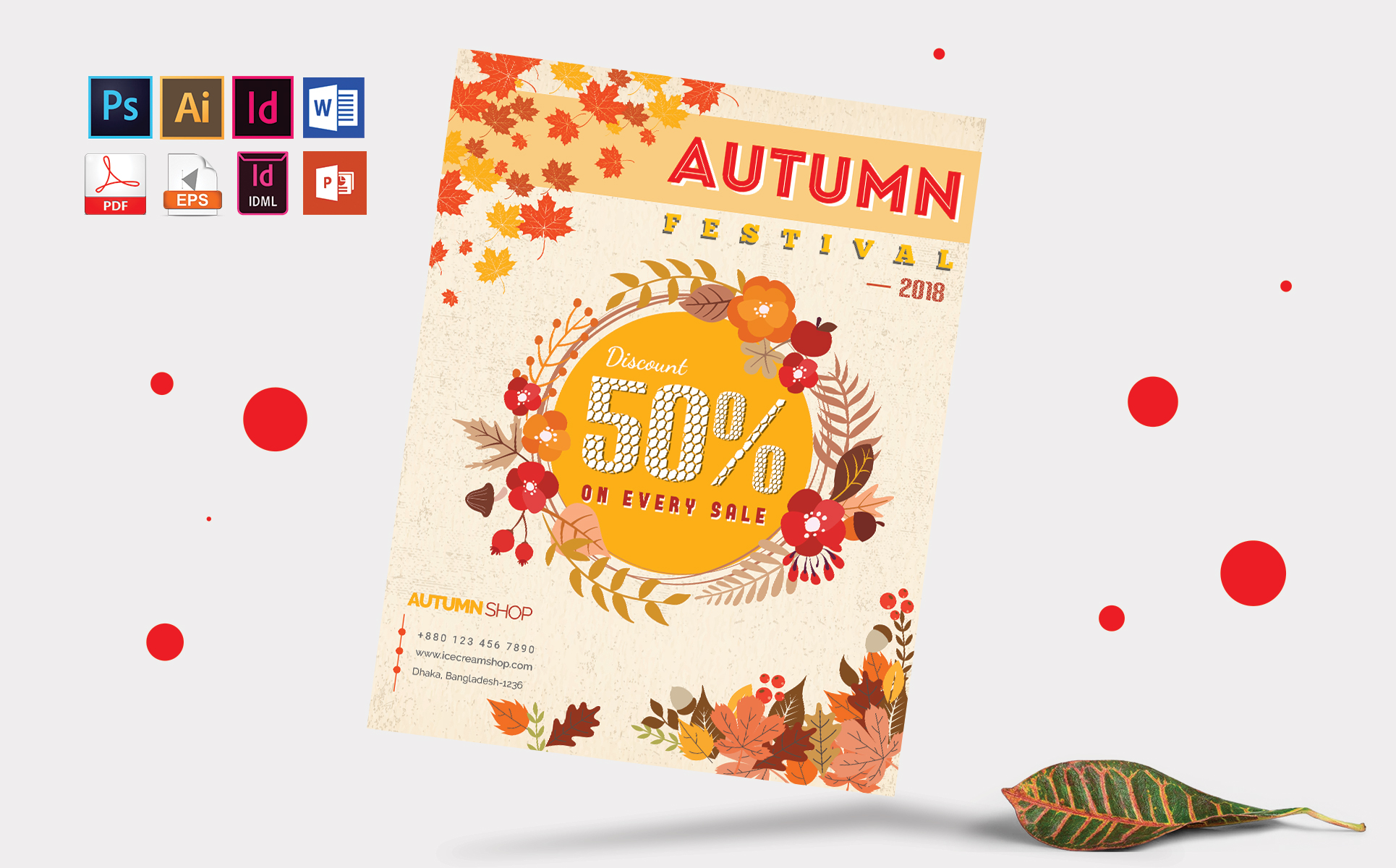 Download Фирменный стиль "Autumn Fall Sale Flyer Vol-01 - Corporate Identity Template" / Autumn Fall Sale Flyer Vol-01 - Corporate Identity Template - Фирменный стиль flyer,doc,indesign,psd,indd,eps,vector,autumn,fall,autumn-festival,fall-festival,autumn-fall-flyer,business,shop-discount,festival-flyer,poster,shop,autumn-shop,fall-shop