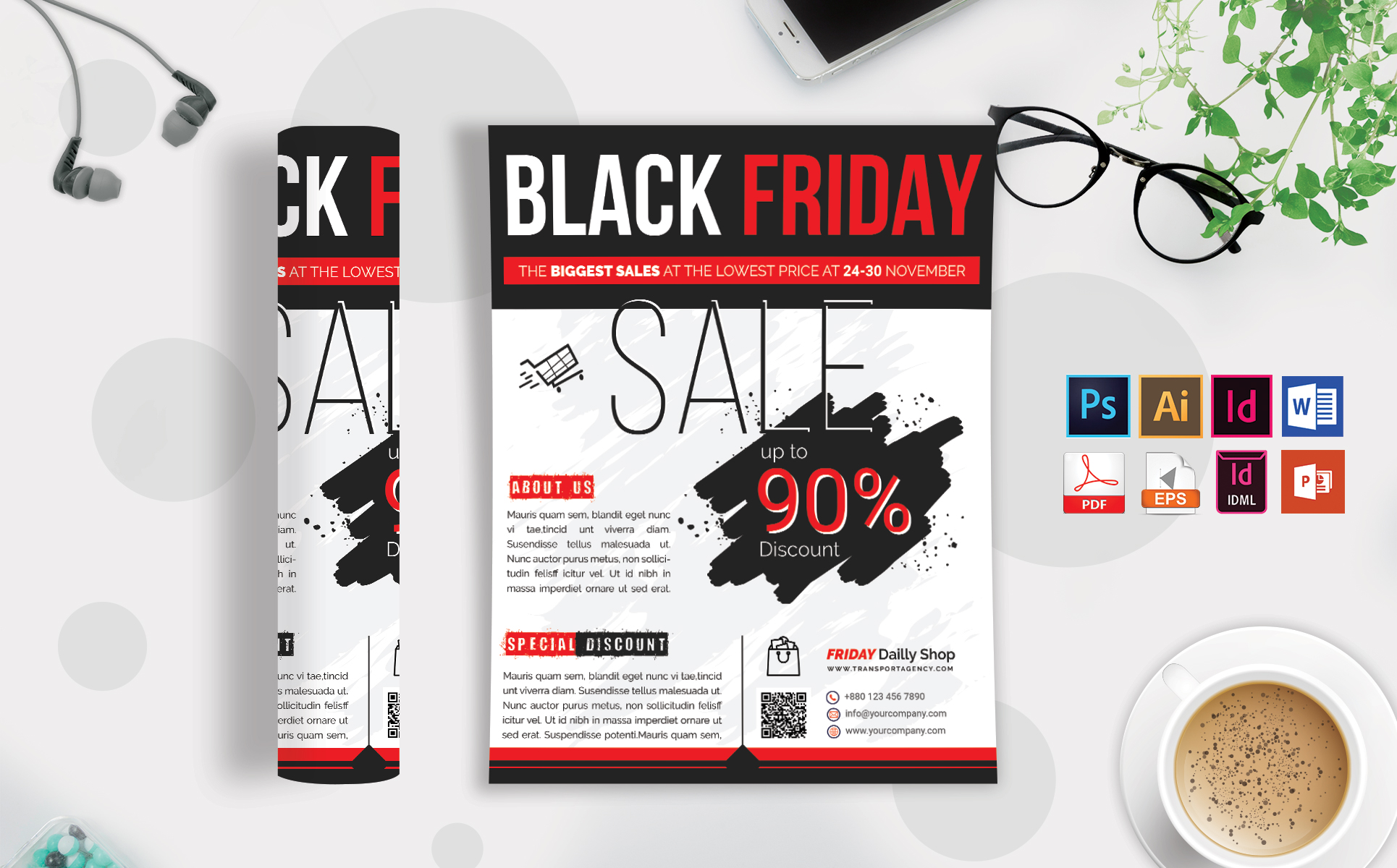 Download Фирменный стиль "Black Friday Sale Flyer Vol-01 - Corporate Identity Template" / Black Friday Sale Flyer Vol-01 - Corporate Identity Template - Фирменный стиль friday,black,flyer,business,discount,coupon,poster,psd,eps,in,design