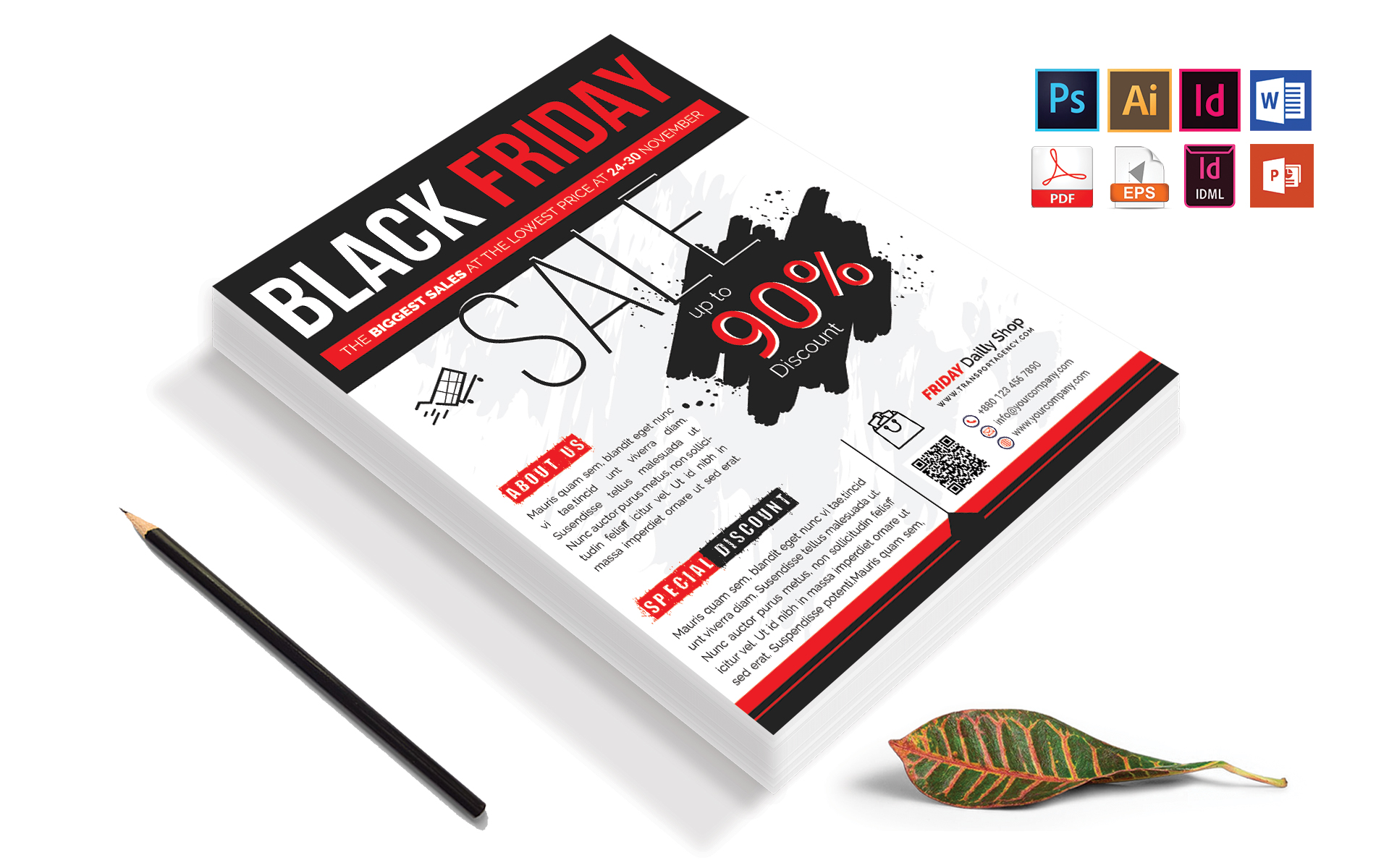 Download Фирменный стиль "Black Friday Sale Flyer Vol-01 - Corporate Identity Template" / Black Friday Sale Flyer Vol-01 - Corporate Identity Template - Фирменный стиль friday,black,flyer,business,discount,coupon,poster,psd,eps,in,design