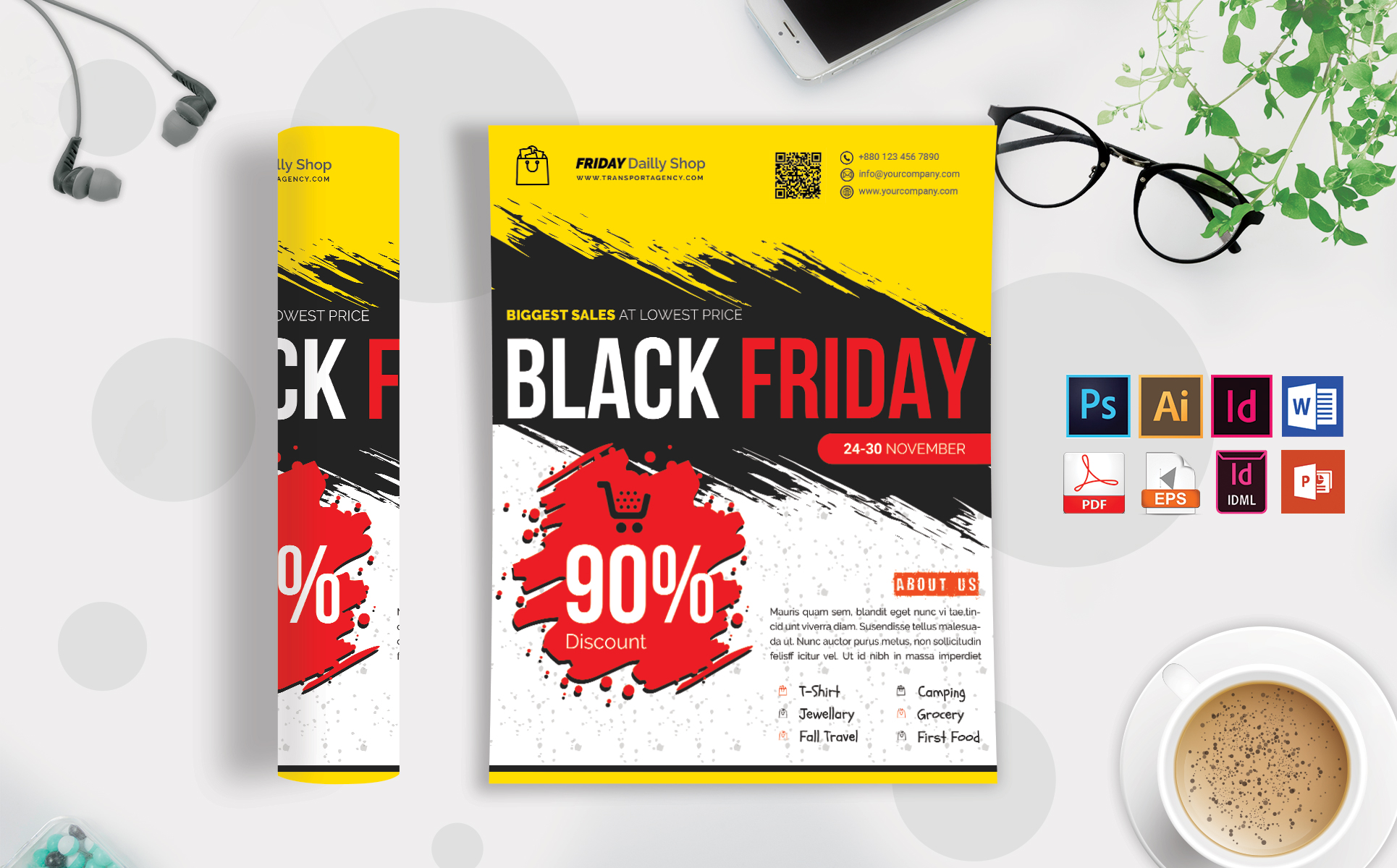 Download Фирменный стиль "Black Friday Sale Flyer Vol-02 - Corporate Identity Template" / Black Friday Sale Flyer Vol-02 - Corporate Identity Template - Фирменный стиль friday,black,flyer,business,discount,coupon,poster,psd,eps,in,design