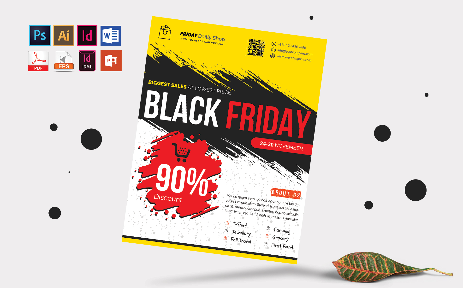 Download Фирменный стиль "Black Friday Sale Flyer Vol-02 - Corporate Identity Template" / Black Friday Sale Flyer Vol-02 - Corporate Identity Template - Фирменный стиль friday,black,flyer,business,discount,coupon,poster,psd,eps,in,design