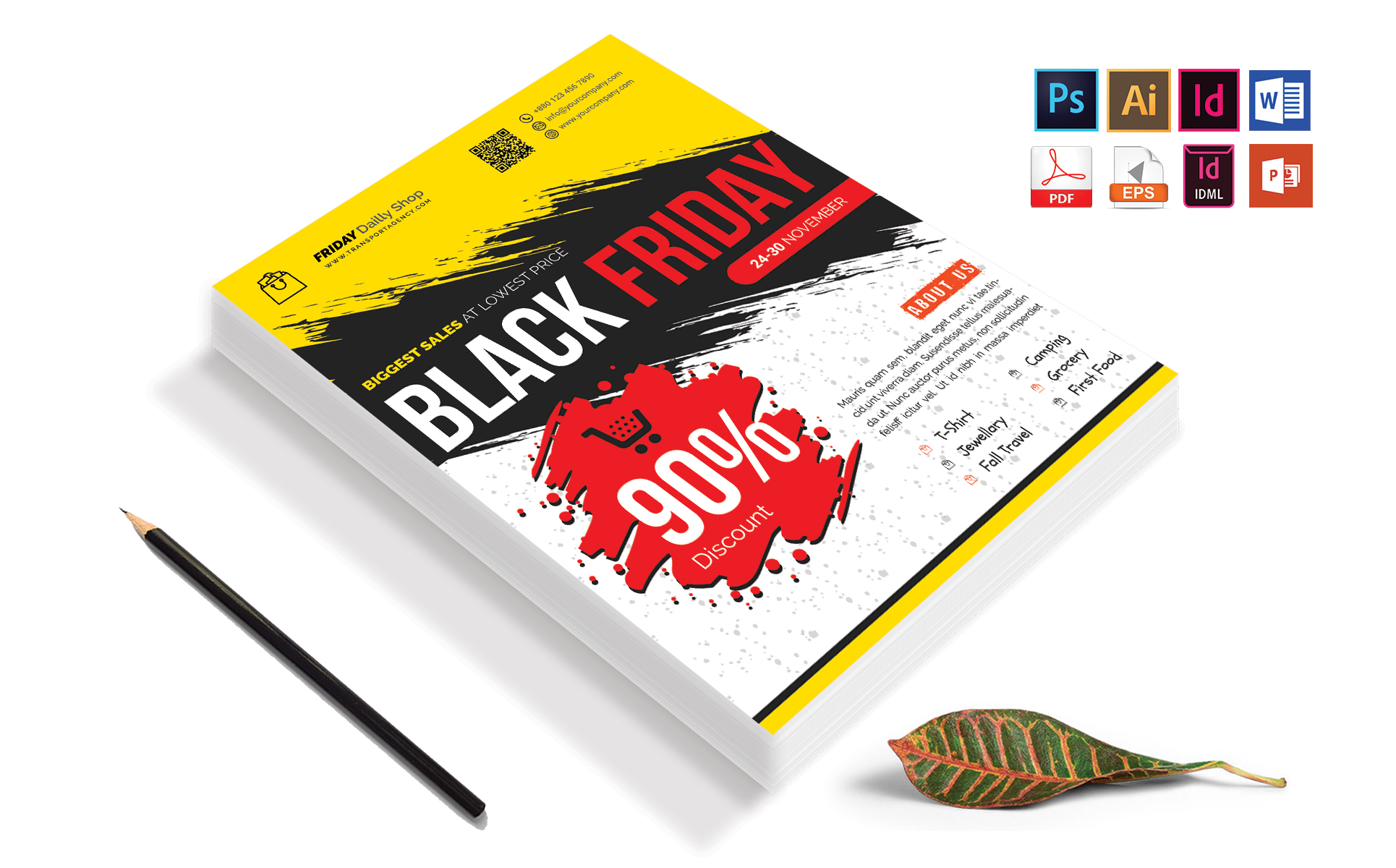 Download Фирменный стиль "Black Friday Sale Flyer Vol-02 - Corporate Identity Template" / Black Friday Sale Flyer Vol-02 - Corporate Identity Template - Фирменный стиль friday,black,flyer,business,discount,coupon,poster,psd,eps,in,design