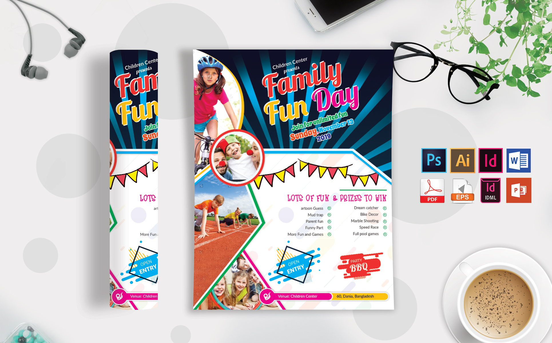 Download Фирменный стиль "Family Fun Day Flyer Vol-02 - Corporate Identity Template" / Family Fun Day Flyer Vol-02 - Corporate Identity Template - Фирменный стиль family,fun-day,fund,festival,tour,competition,run,camp,baby-fund-day,flyer,brochure,poster,ai,psd,vector,ms,word,powerpoint