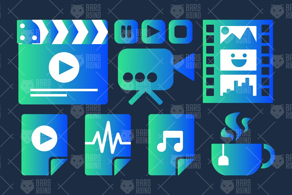 Download Набор иконок "Multimedia Production Icon Set" / Multimedia Production Icon Set - Набор иконок на тему industrial vintage,logo,hand-drawn,illustration,label,design,retro,web,elements,photography,vector,color,collection,clipart,style,pack,music,clip art,flat,app,business,technology,film,movie,video,lifest