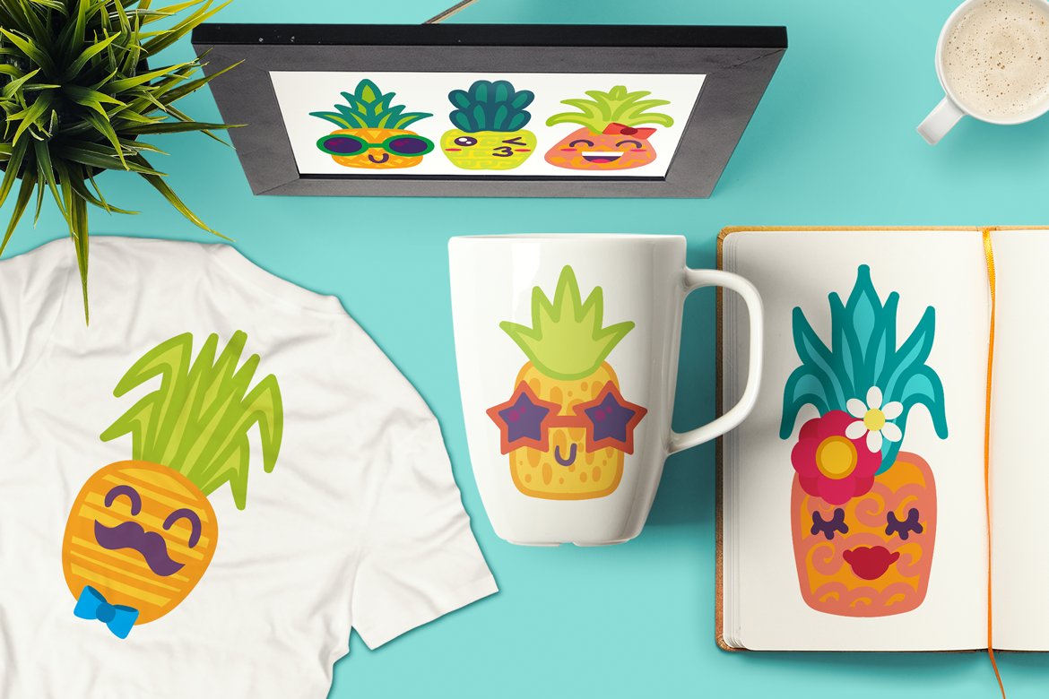 Download Фирменный стиль "Fun Pineapple Charscters Set - Corporate Identity Template" / Fun Pineapple Charscters Set - Corporate Identity Template - Фирменный стиль на тему графика hand-drawn,illustration,design,cute,sweet,food,decorative,trendy,nature,summer,minimal,vector,simple,textured,natural,organic,art,color,collection,drawn,clipart,happy,tropical,fresh,hand,styl