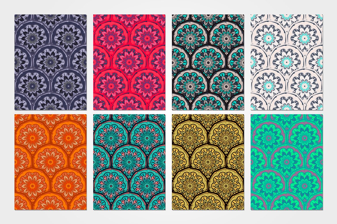 Download Pattern "Seamless Mosaic Set Pattern" / Seamless Mosaic Set Pattern - Pattern на тему графика vintage,design,template,retro,fashion,ornamental,vector,floral,boho,texture,fabric,round,art,tattoo,sun,hand,ornament,magic,decoration,yoga,flower,background,cloth,mosaic,meditation,geometric