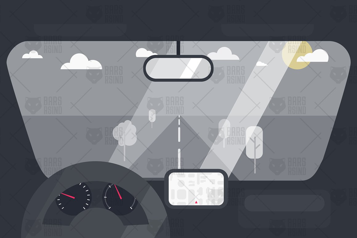 Download Vector "Long Road - Vector Image" / Long Road - Vector Image - Vector на тему графика illustration,design,display,summer,vector,travel,dashboard,salon,tree,technology,urban,interior,background,automobile,transportation,stripe,speed,hud,road,journey,isolated,ride,transport,vehi
