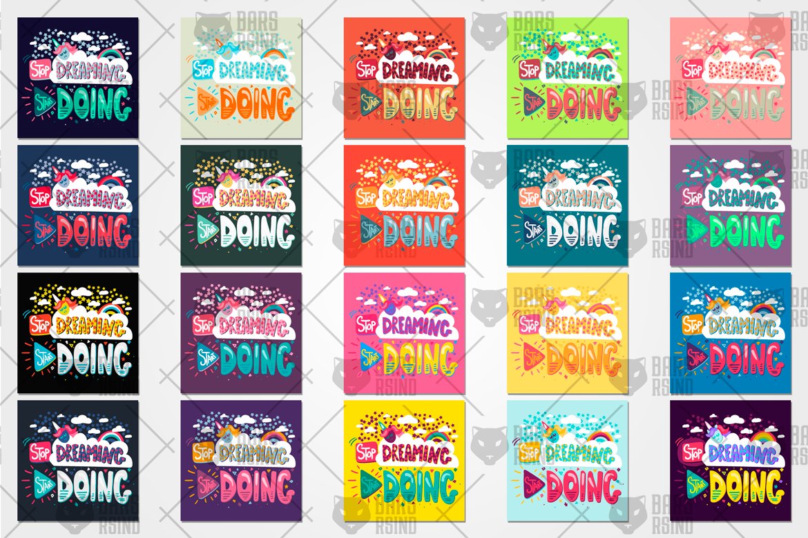 Download Фирменный стиль "Stop Dreaming Start Doing - Corporate Identity Template" / Stop Dreaming Start Doing - Corporate Identity Template - Фирменный стиль на тему графика calligraphy,typography,vintage,illustration,label,poster,design,sign,retro,quote,web,typographic,trendy,vector,text,motivational,rainbow,flat,creative,decoration,cloud,background,graphic,butt