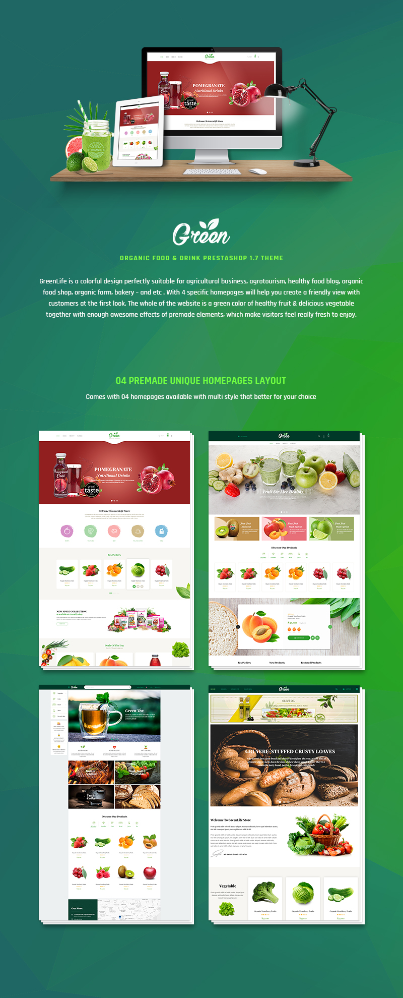 Organic Food &amp; Drink PrestaShop Theme