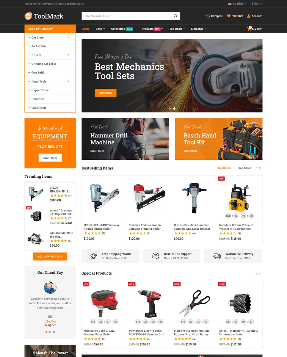 ToolMark - Hand Tools Store Prestashop Theme